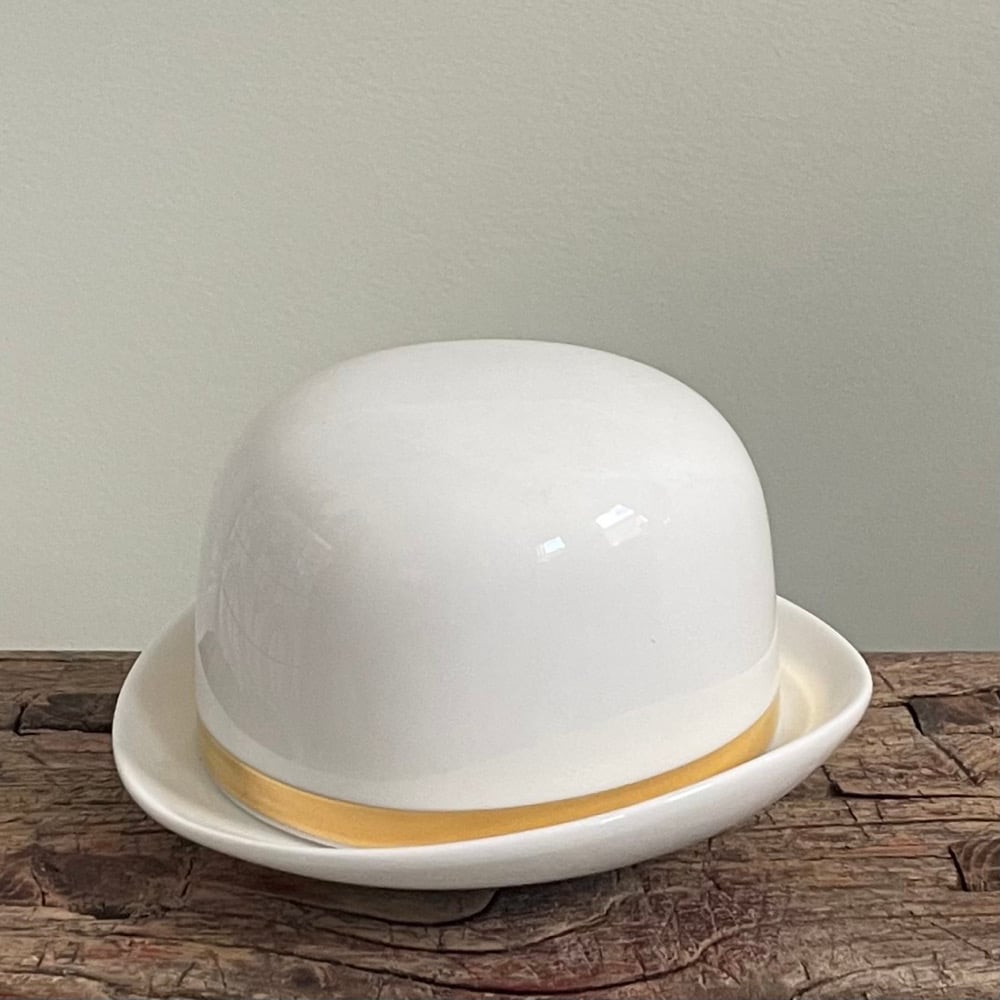 Image of Thomson & Thompson White Sugar Bowl + gold ribbon