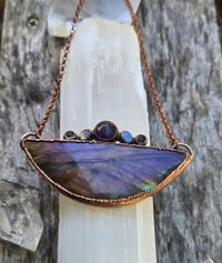 Image 3 of Electroformed labradorite bib necklace