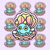Image 1 of Mermaid Chinchou Glitter Vinyl Sticker