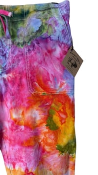 Image 2 of ♻️ UPCYCLED Ladies 6 (Small) Canvas Pants in Euphoria Watercolor Ice Dye