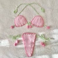 Image 1 of Crochet Cherry Micro Bikini 