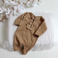 Image 1 of Newborn boys romper Rolando | camel