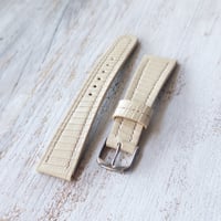 Image 2 of 40’s Style Cream Lizard Strap