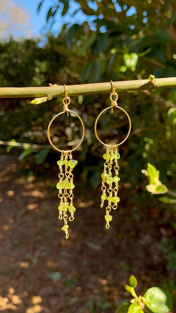 Image of Peridot Hoop Earrings