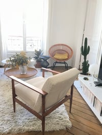 Image 6 of Fauteuil M velours ivoire