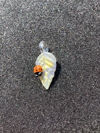 Image 2 of Purple Leaf W/ Orange Ladybug pendant 