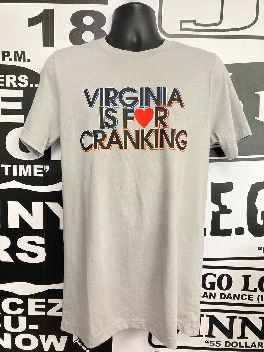 Image of Gray VIRGINIA IS FOR CRANKING Tshirt