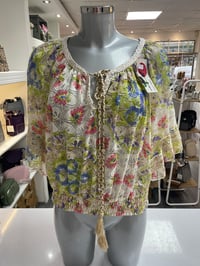 Image 5 of Colour Burst Crop Tassel Lace Top