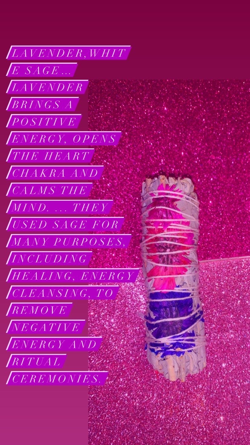 Image of  Lavender Flower Wrapped SAGE stick!