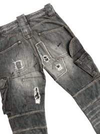 Image 3 of Cabane de Zucca Patch Distressed Denim Cargos - 34