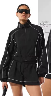 alo jacket white strips