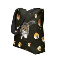 Image 1 of Sushi Cat in Space - All Over Print -  Tote Bag
