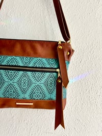 Image 8 of Teal boho crossbody with exterior pocket