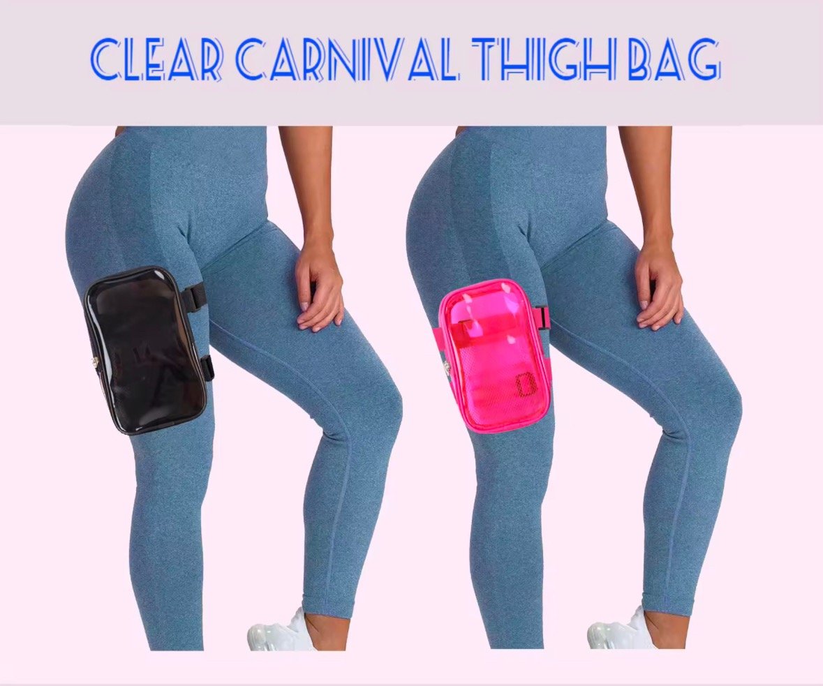 Image of Carnival or Jouvert Handsfree clear Leg, Thigh, Waist, Chest Pouch