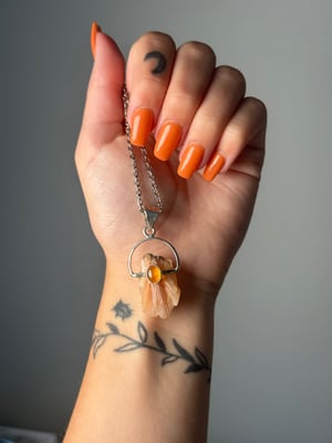 STILBITE X CARNELIAN NECKLACES .925 STERLING SILVER