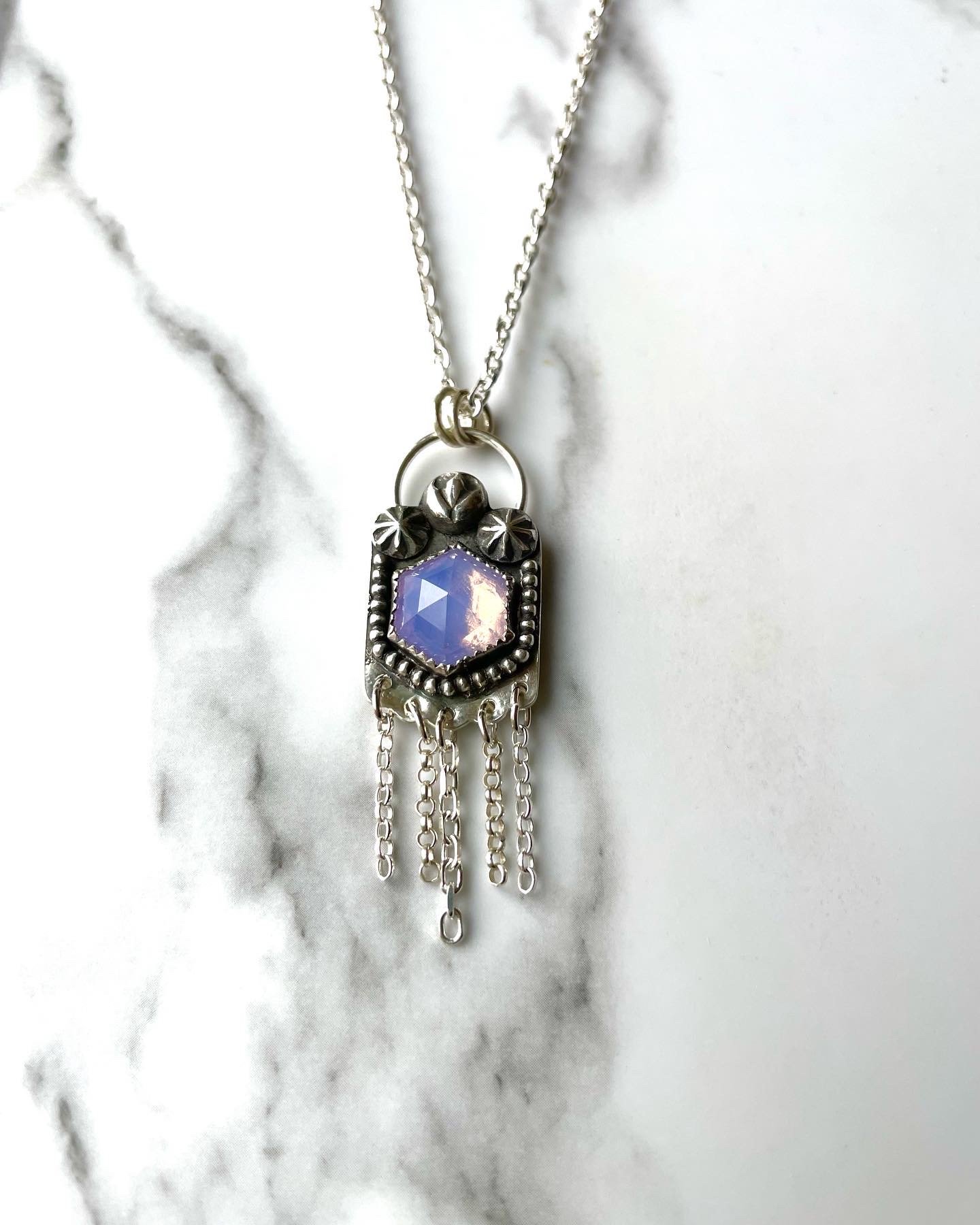 Image of Handmade Sterling Silver Violet Quartz Amethyst Pendant 925