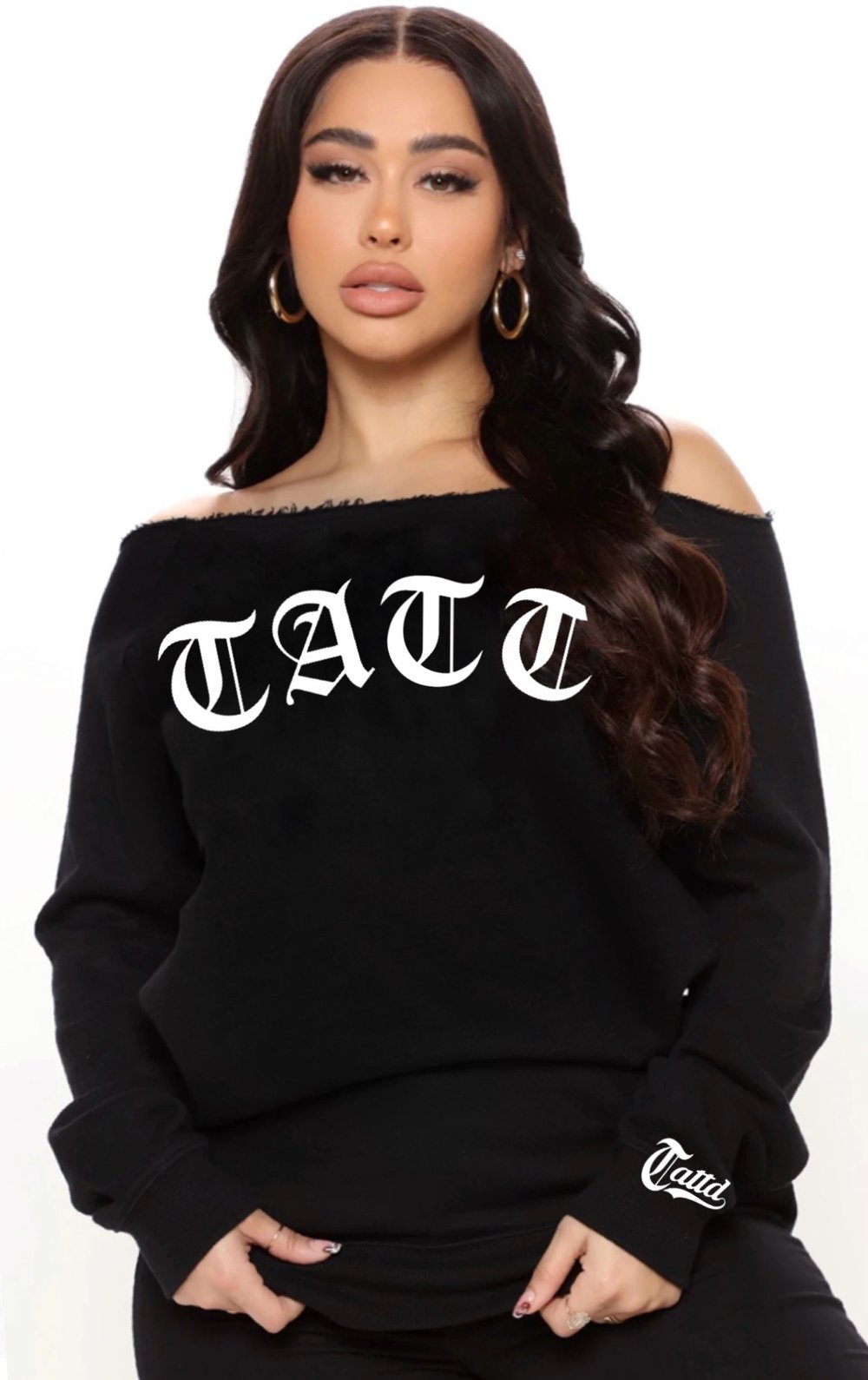 40% Off!!! Off Shoulder Tattd OLD ENGLISH Sweater!!!