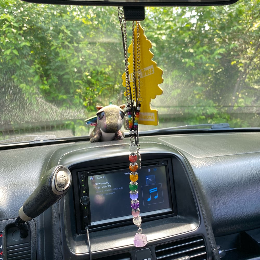 Image of rainbow amethyst car beads 