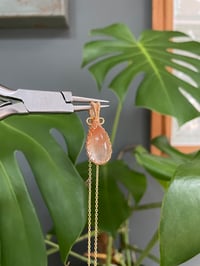 Image 5 of Gold Fire Quartz Teardrop Crystal Necklace