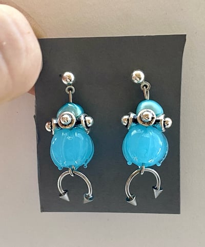Image of PunkDoll Earrings Cyan 