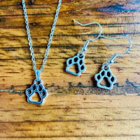 Image 3 of Set of 5 animal paw silver plated necklaces