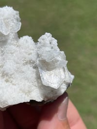 Image 12 of Quartz Stalagmite Coated With Aragonite & Clear Rhombohedral Calcite #2544