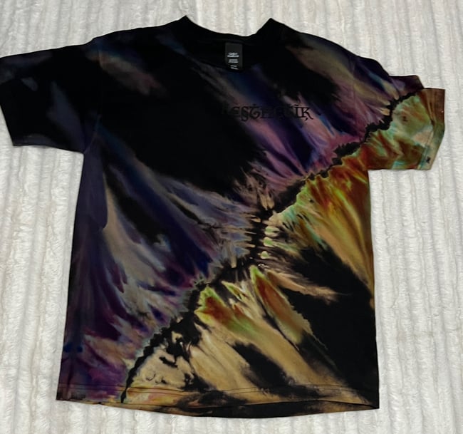 REVERSE ICE DYED T SHIRT (Purple Rain And Fire)