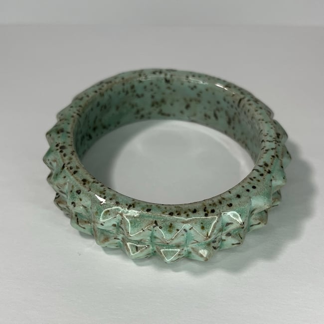 Mint Chocolate Studded Bracelet - 7.25 in Inner Circumference