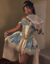 Image 5 of Blue Royalty Handmade Bridgerton-Inspired Corset Dress | One-of-One Regency Couture Gown