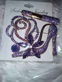 Image 2 of LIPSTICK & HEELS BROOCH