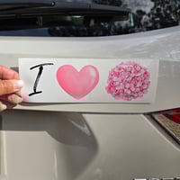 Image 1 of I Love Hydrangeas Bumper Sticker 