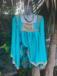 Image 2 of Gypset smock top / tunic - Turquoise