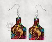 Rodeo Cow Tag Earrings