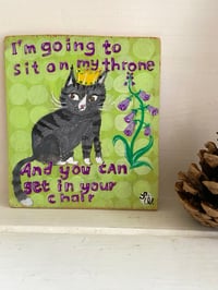 Image 3 of Original painting on plywood -Cheeky tabby cat 