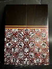 Image 2 of African Blackwood & Red @Kaoticartworks Resin Segmented Knife Scales