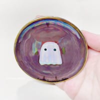 Image 2 of Purple Ghost Trinket Dish With Rainbow Effect (3.5 Inches Diameter)