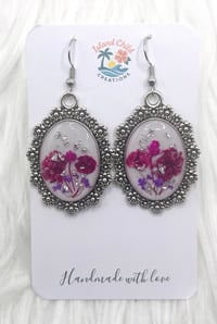 Image 3 of SILVER FLORAL DANGLE