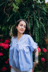 Image 3 of Blouse Roma [Vichy bleu]