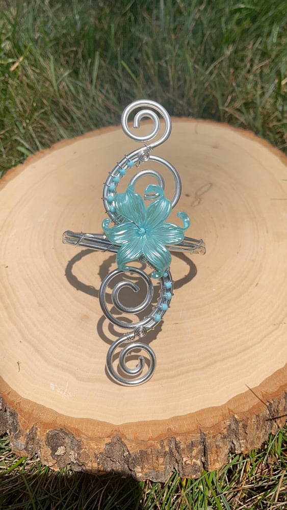 Image of Teal/Blue Flower Arm Cuff