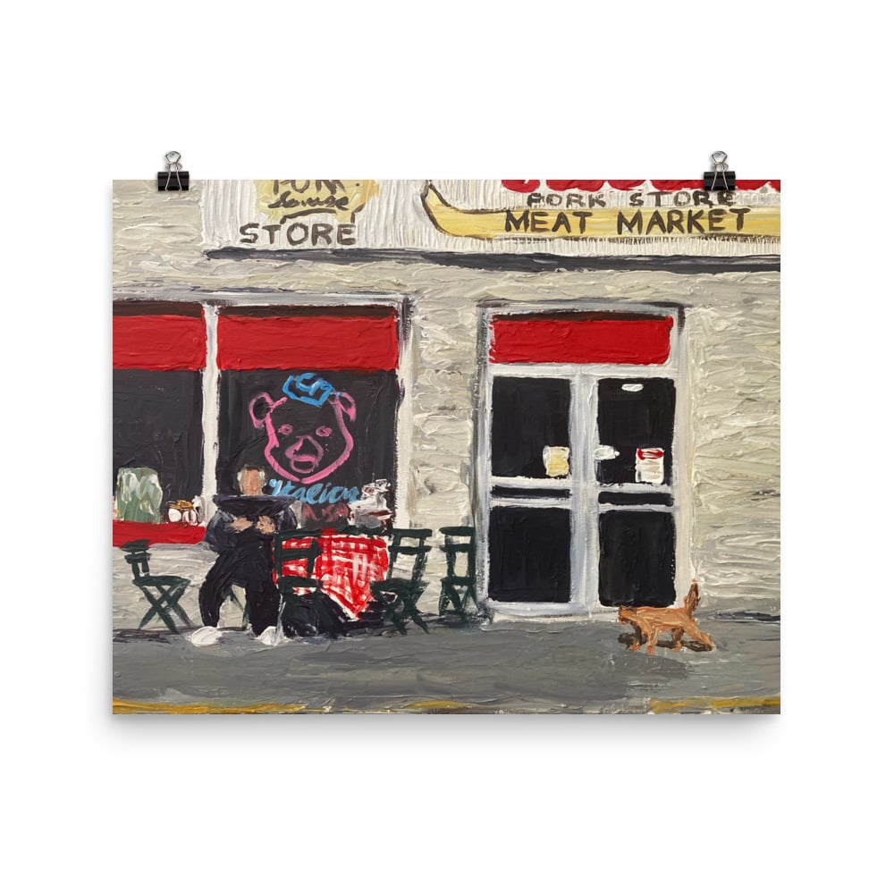 Image of Paulie and the cat print