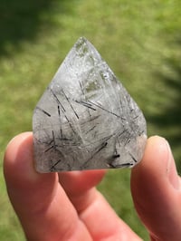 Image 2 of Black Tourmaline In Clear Quartz Tower #2059