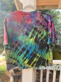 Image 4 of LARGE CROP TOP Mom I'm Scared Come Pick Me Up Tie Dye Shirt 