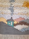Little Blue House And A Winter Sky. Extra Large Woven Wall Hanging