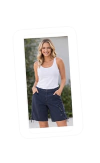 Image 7 of Sz 12 Navy Caribbean shorts #630*8 (gently used)