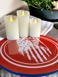 Image 2 of 14" Lazy Susan Turntable Epoxy Resin Art 'Rock Flag & Eagle'