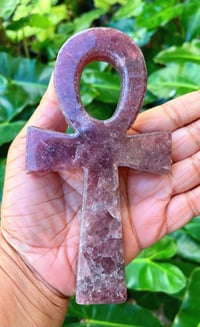 Image 1 of Strawberry Quartz Ankh