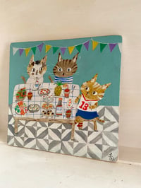 Image 2 of Original painting -Fun feline fuddle 
