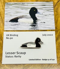 Image 1 of Lesser Scaup - No.90 - UK Birding Pins - Enamel Pin Badge