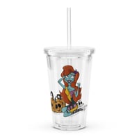 Image 1 of Pinup Ragdoll Clear plastic tumbler