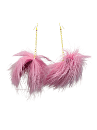 Dusty Rose Pompom Earrings (2)